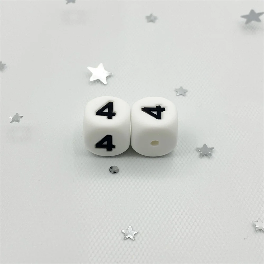 Бусины-прорезыватели силиконовые с арабскими цифрами кубики-цифры ожерелье для