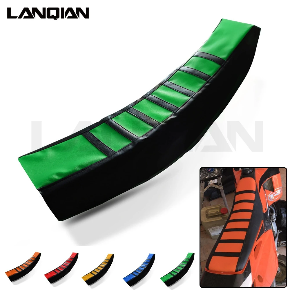 Кожаный чехол на сиденье для мотоцикла в полоску Kawasaki KX KLX KDX 65 85 100 125 250 F 450 R SR 450F