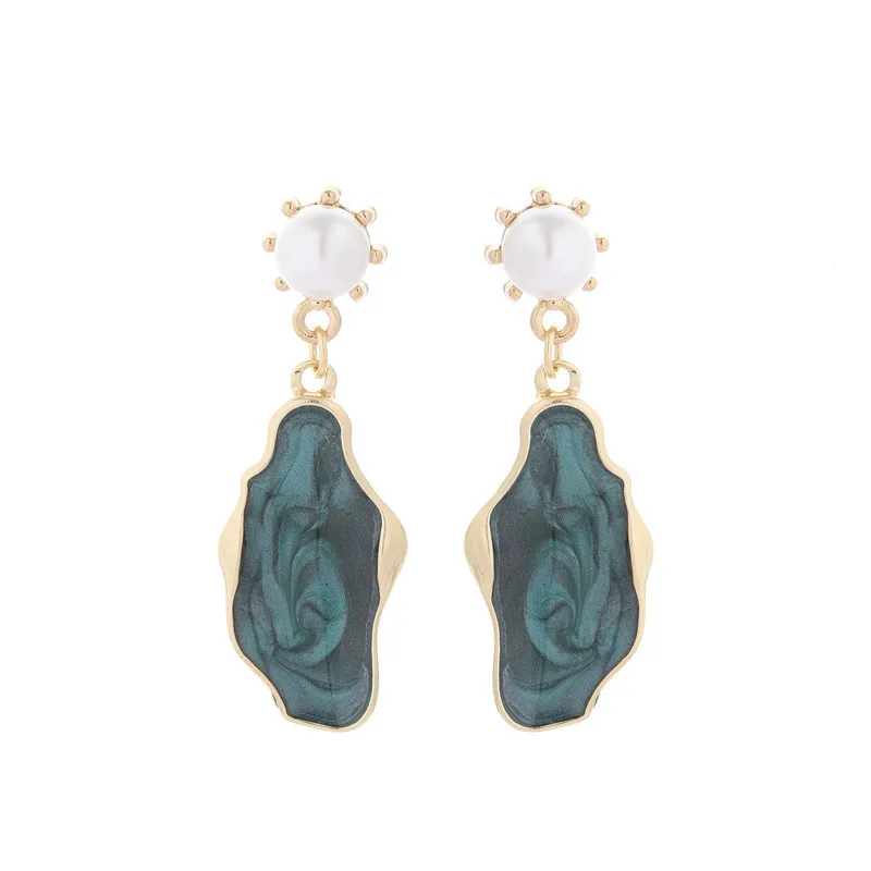 

Korean Style Hipster Irregular Oil Paint Drop Earrings For Women Japan Style Girls' Jewelry Vocation Party Multi-Color For Sale