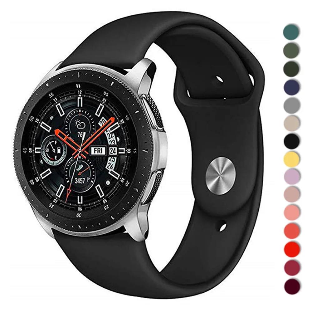 

20mm 22mm Strap For Samsung Galaxy watch 4 classic Gear S3 frontier Silicone bracelet Active 2 Huawei wtach GT 2/2e/pro/3 band