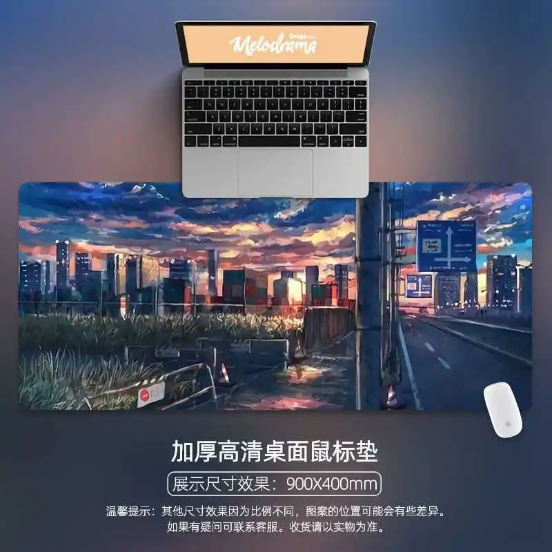 

90x40cm desk mat landscape House Durable Desktop Mousepad Large Mouse Pad Keyboards Mat Pink mousepad purple Gaming Mousepads