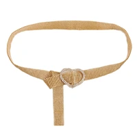 new fashion simple and versatile metal diamond gold wide belt