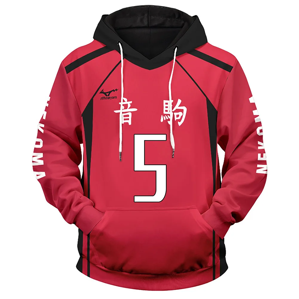

Haikyuu Nekoma High School Kozume Kenma No5 Cosplay Hoodie Hooded Sweatshirt Pullover