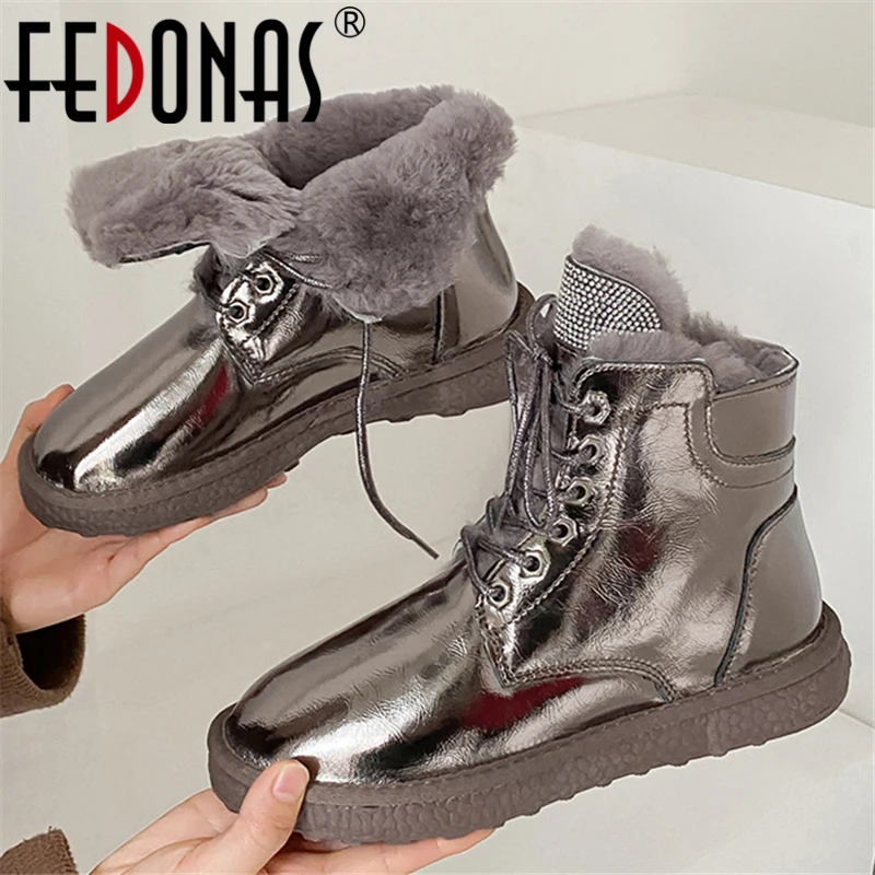 

FEDONAS/удобные теплые шерстяные зимние сапоги; Женские ботильоны; Зимняя Уличная обувь на плоской подошве из натуральной кожи; Женская обувь с...