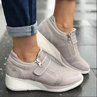 Кроссовки женские на платформе, Вулканизированная подошва, дышащие, плоская подошва, Повседневная прогулочная обувь, однотонные, модель 2021
