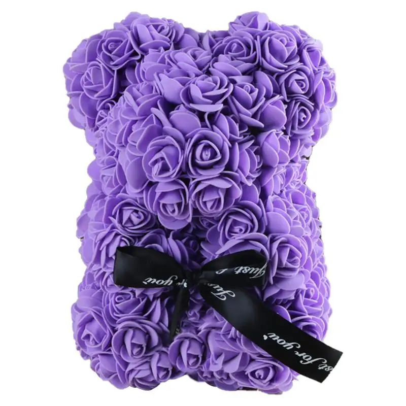 Красная роза медведь куклы розы цветок PE искусственный Декор Рождество Свадьба