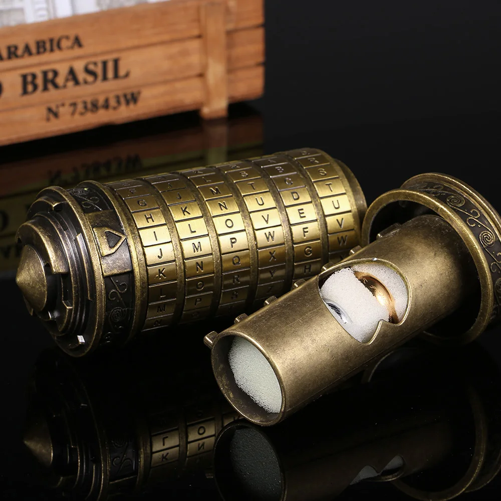 DaVinci кодовый замок игрушки металлические замки-криптекс Ретро Свадьба День Святого Валентина подарок письмо пароль цилиндр побега камерный реквизит