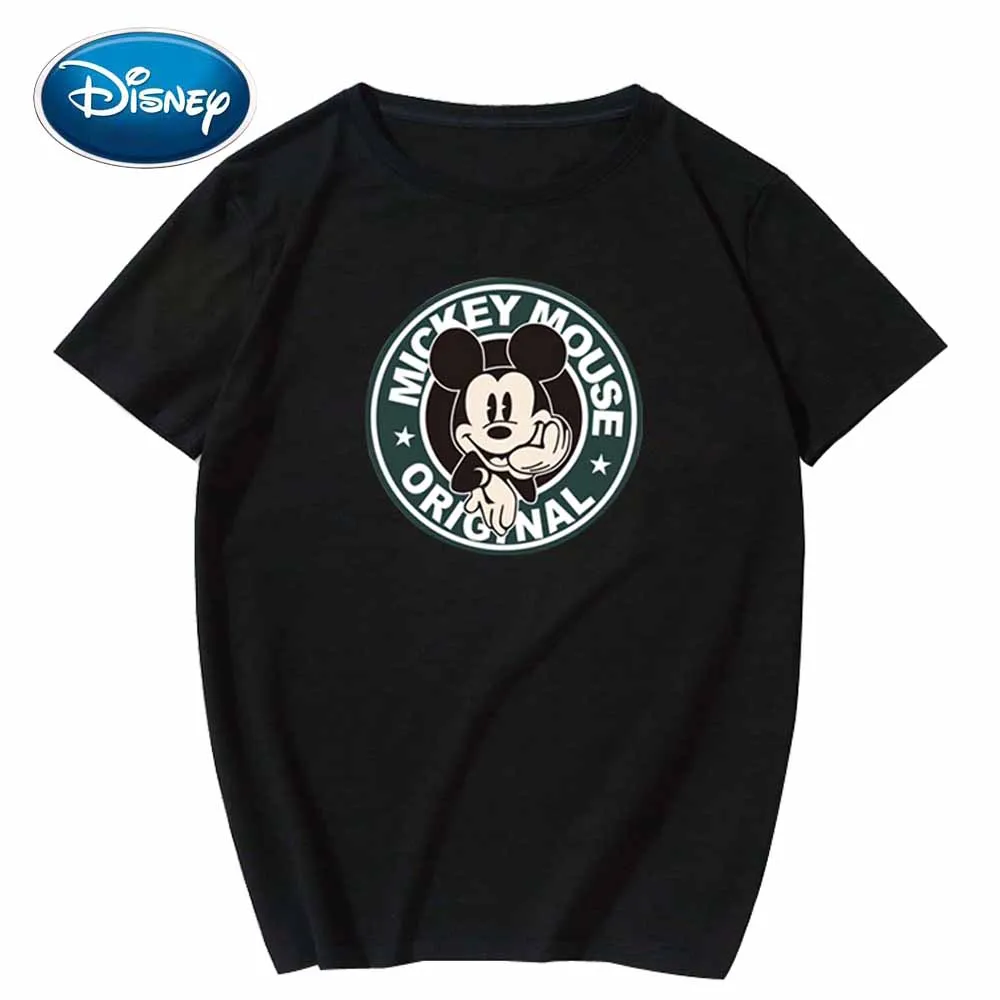 

Стильный пуловер Disney с круглым вырезом и оригинальным принтом Микки Мауса, хлопковая футболка с короткими рукавами, свободные топы унисекс,...