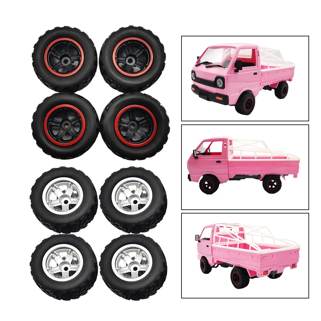 

4-Pack RC Trunk Hub Wheel Rim & Tires for WPL Truck Spare Parts Replacements