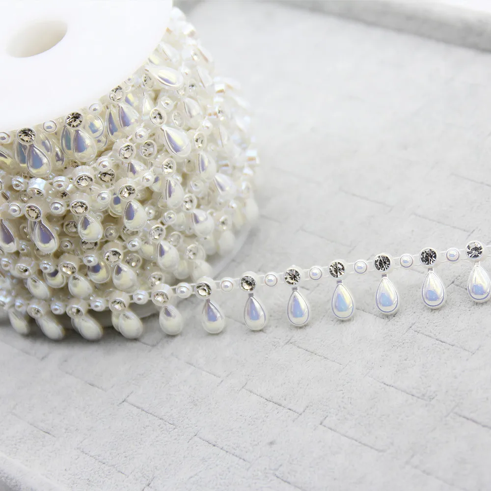 Цепочка из бусин с имитацией под жемчуг 1 метр украшение для вечеривечерние