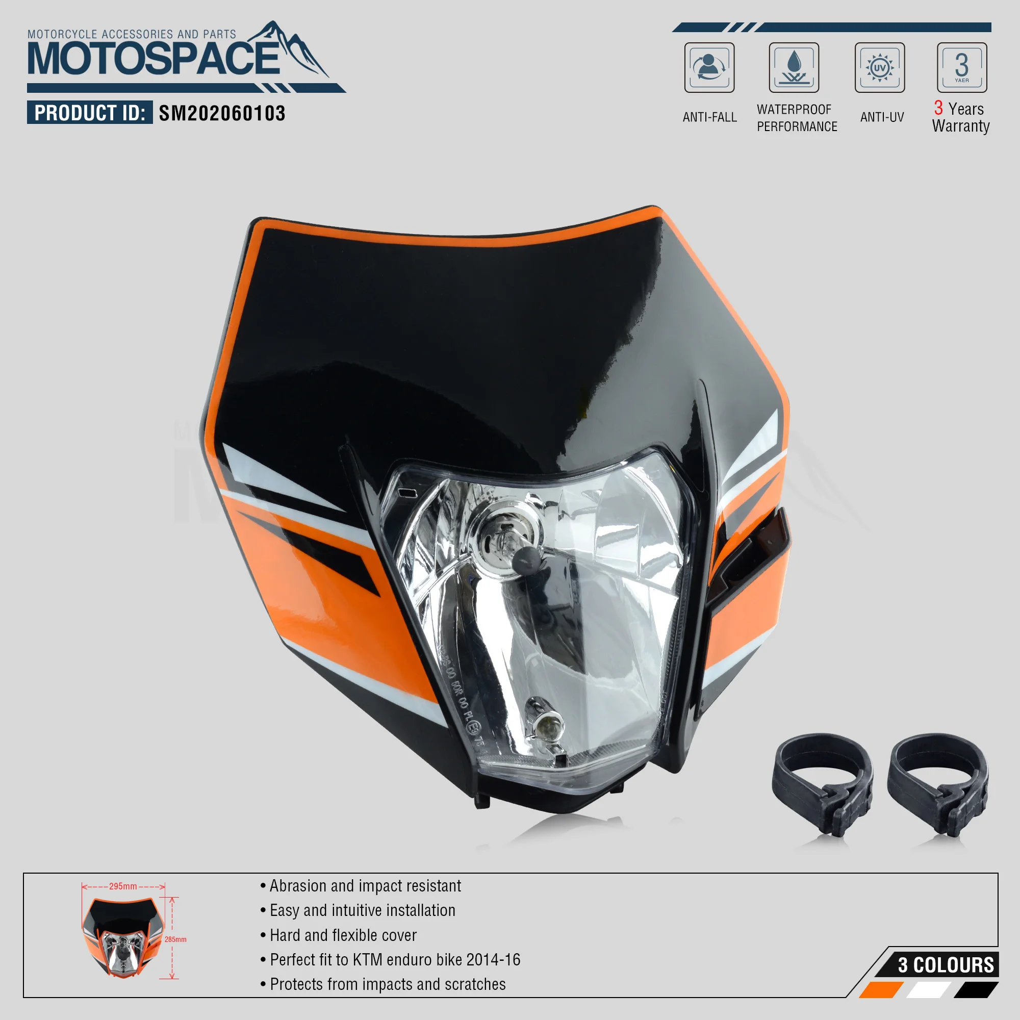 Налобный фонарь Spacemotors с наклейкой для KTM SX F EXC XCF SMR 2014 2015 2016 мотоцикла кроссового
