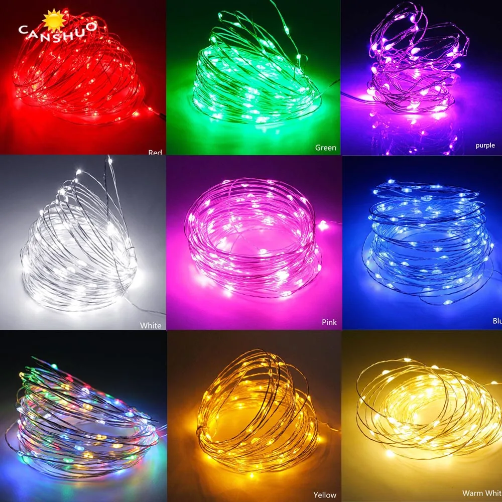 led fairy lights 10M 20M Silver Copper Wire USB String Light outdoor Christmas Tree Wedding Party Decoration Multicolor garland