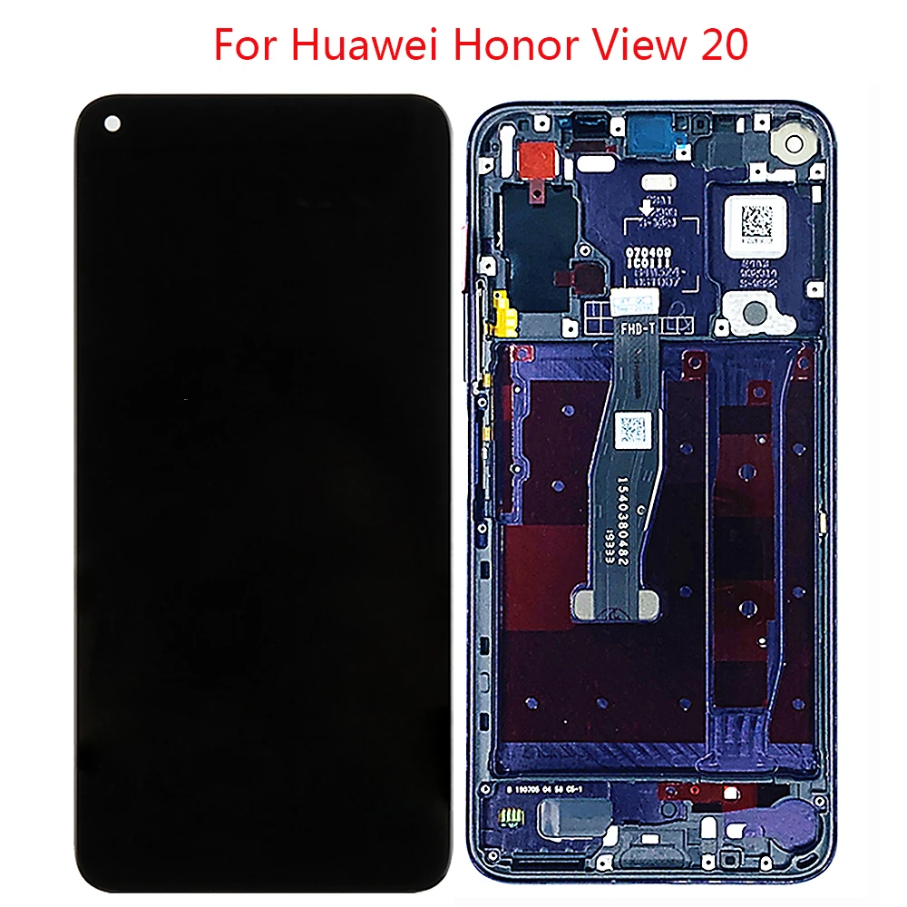 

ЖК-дисплей для Huawei Honor View 20 с диагональю 6,4 дюйма, дисплей с сенсорным экраном и рамкой, дигитайзер в сборе для HUAWEI Honor View 20 LCD