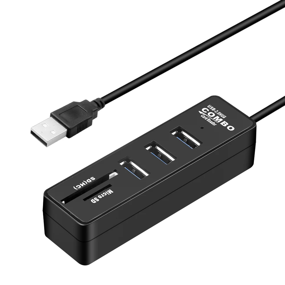 Мини-Разветвитель USB 2 в 1 0 3 порта + кардридер для SD TF | Компьютеры и офис