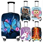 БабочкаединорогЭйфелева башня печать багажная Крышка для дорожная сумка Эластичный чехол для чемодана тележка чехол защитные чехлы