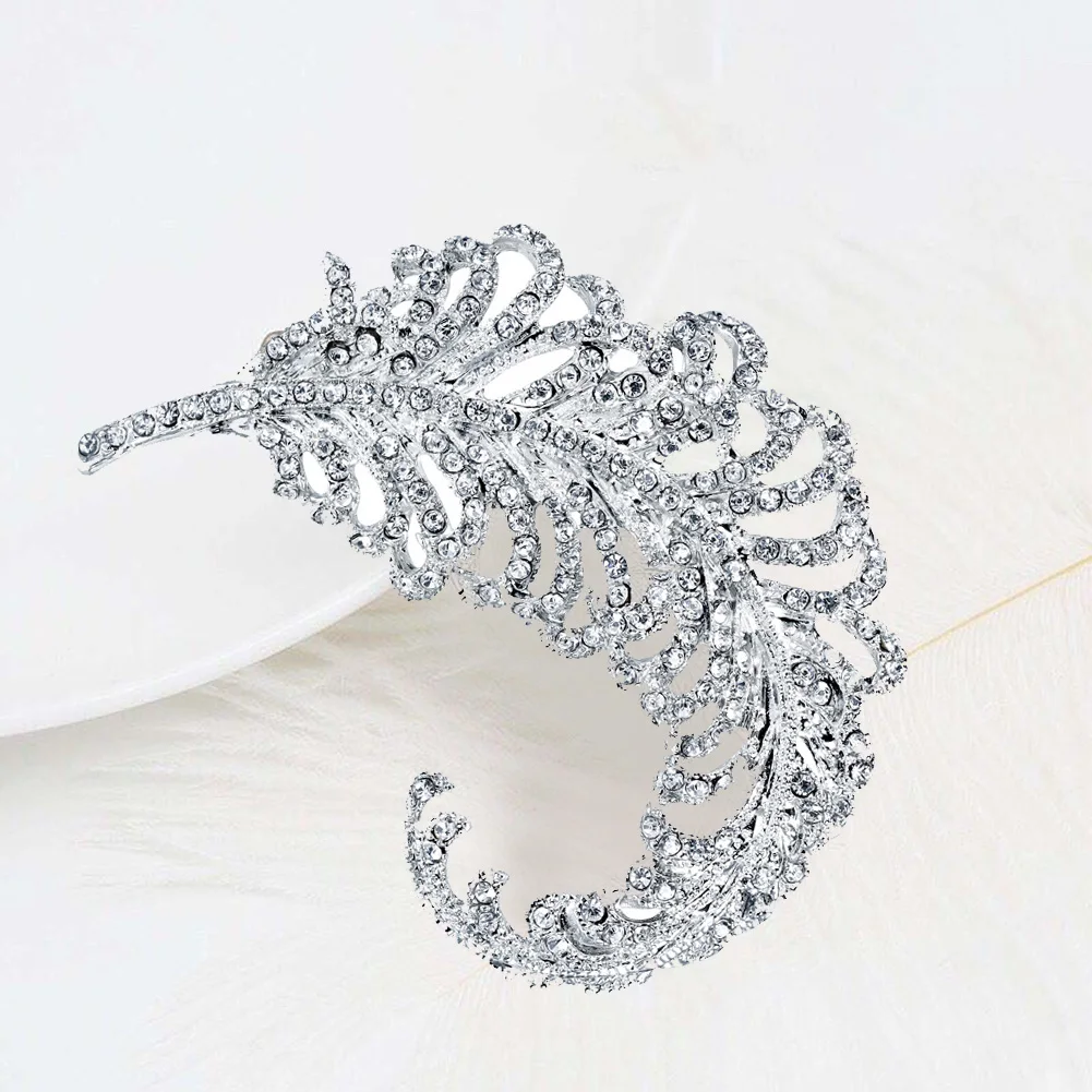 Женская булавка для воротника с перьями элегантные ювелирные изделия аксессуары