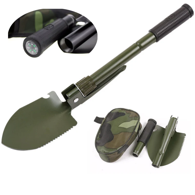 Военная Портативная Складная лопата с компасом многофункциональный шпатель из