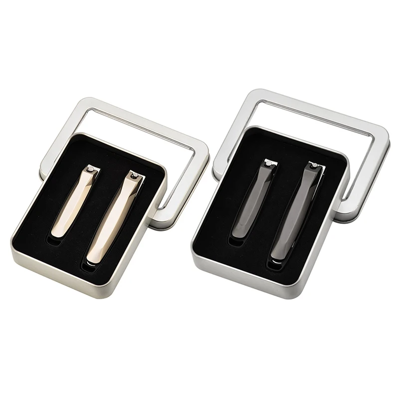 

2 PCS Professional Stainless Steel Nail Clipper Cutter Toenail Cutting Machine Pedicure Scissors Manicure Files