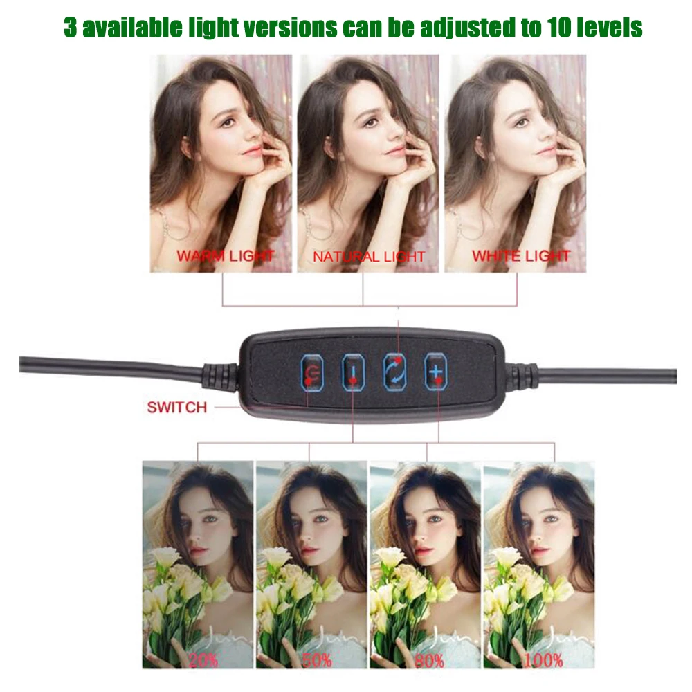 Фон для фотосъемки светодиодный селфи теплый светильник ing затемнения кольцевой