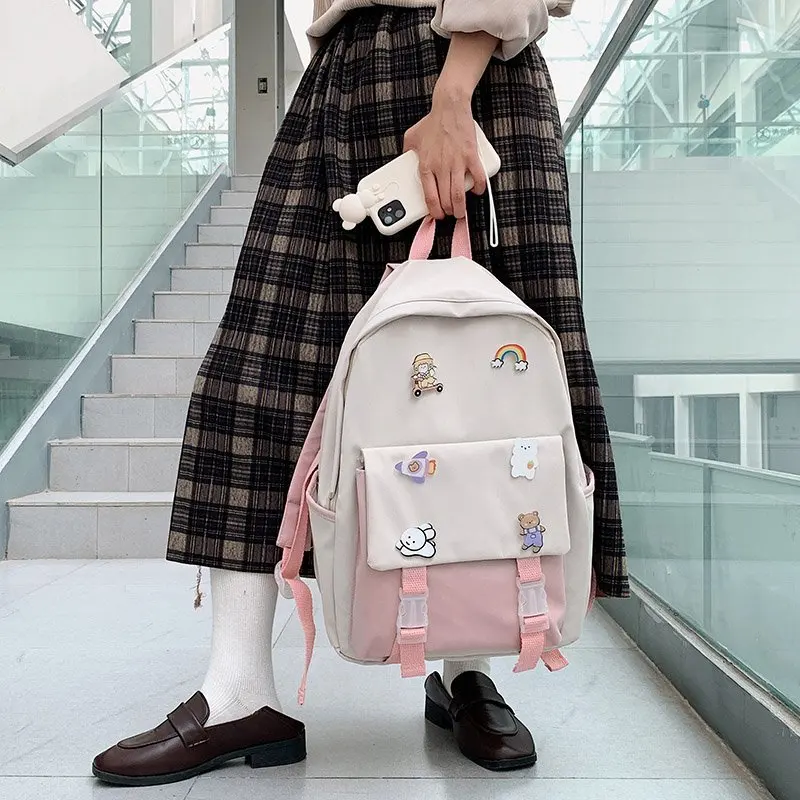 

fashion Backpacks for Female College Students Korean Ins nylon School backpack kawaii Shoulder Bags for Girl 2021 Women's bag