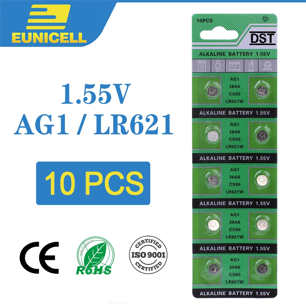 10 шт. щелочные батарейки AG1 LR621 1 55 364 SR621 SR621SW SR60 SP364 TR621 AG 1|Часовые батарейки| |