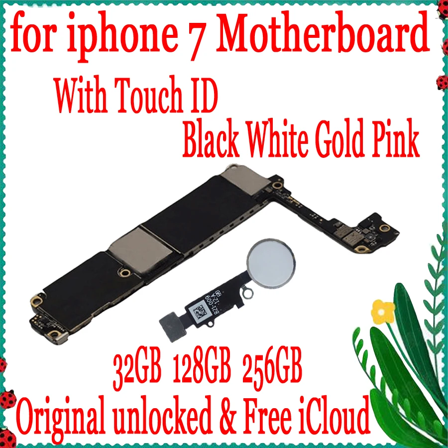 100% оригинал для iPhone 7 4 дюймов материнская плата с/без Touch ID Заводская