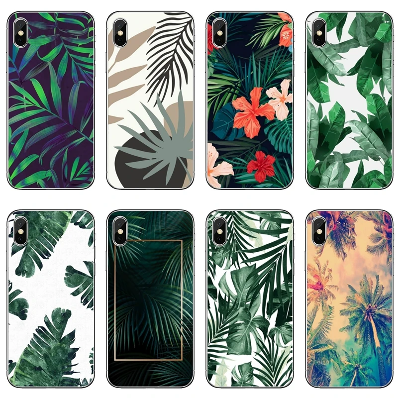 Аксессуары для телефона с листьями пальмы чехол Huawei P40 P30 P20 Pro P10 P9 Lite Y5 Y6 Y7 Y9 P Smart Plus