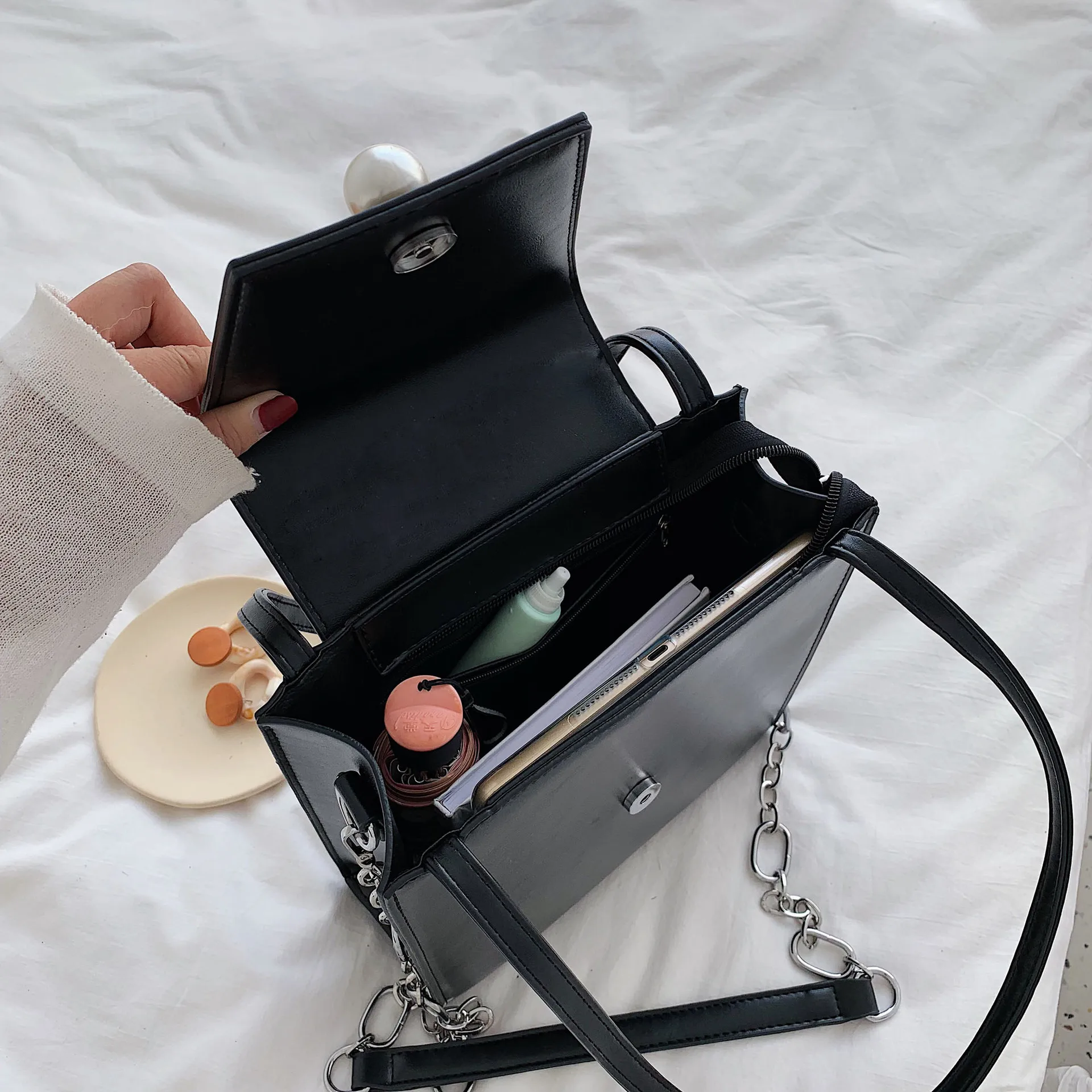 Роскошная дизайнерская сумка ведро с небольшой цепочкой элегантная женская