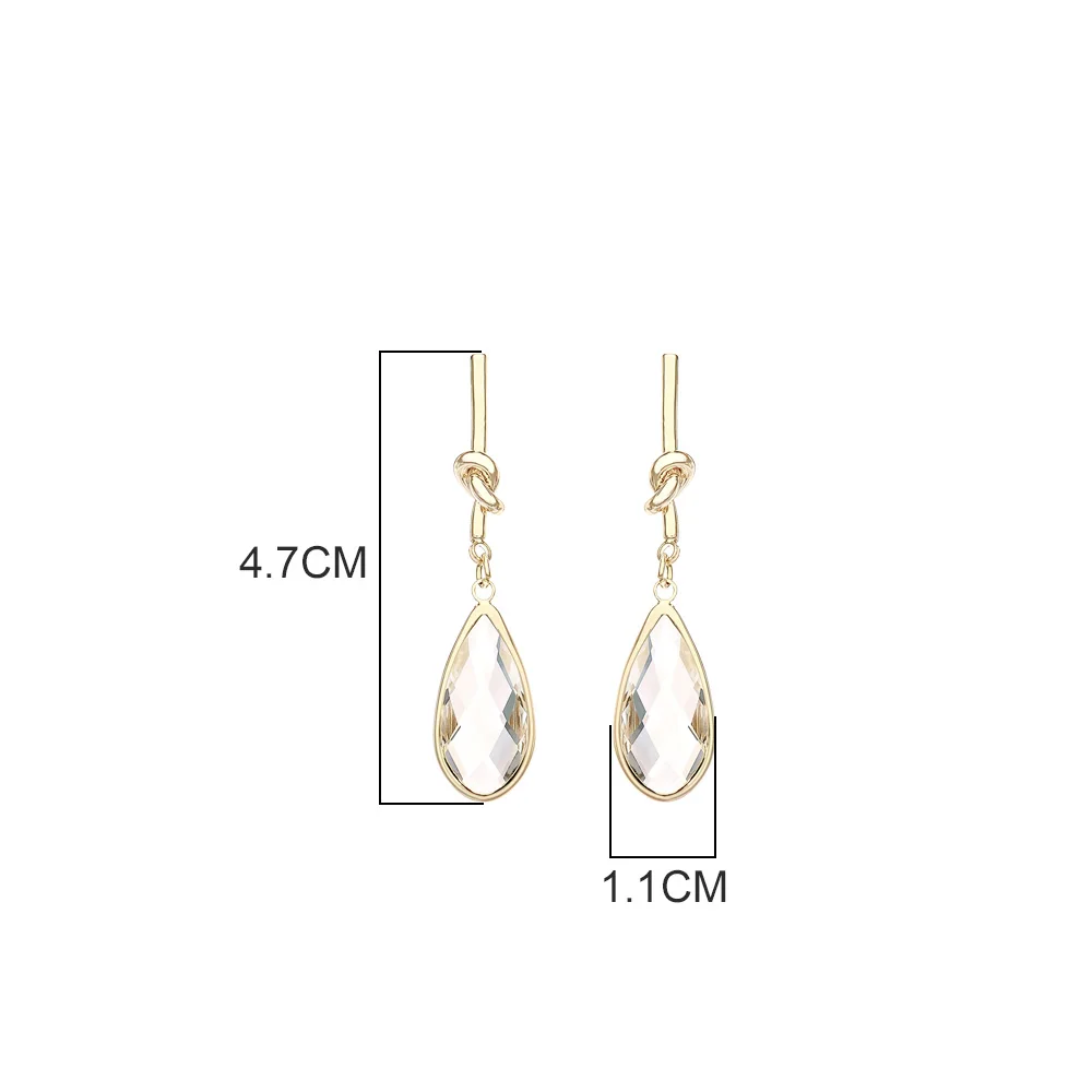 Женские серьги подвески с цирконом золотистого цвета|Серьги-подвески| |