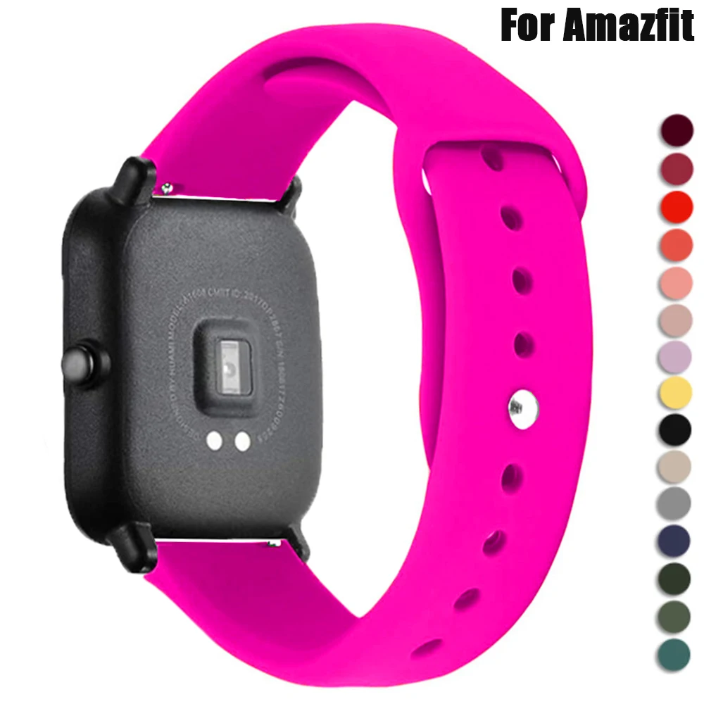 

20mm/22mm Silicone band For Amazfit GTS 2 2e strap GTS2 Mini GTR 42mm/47mm GTR2/2e Sport belt Bracelet Amazfit bip/pace strap