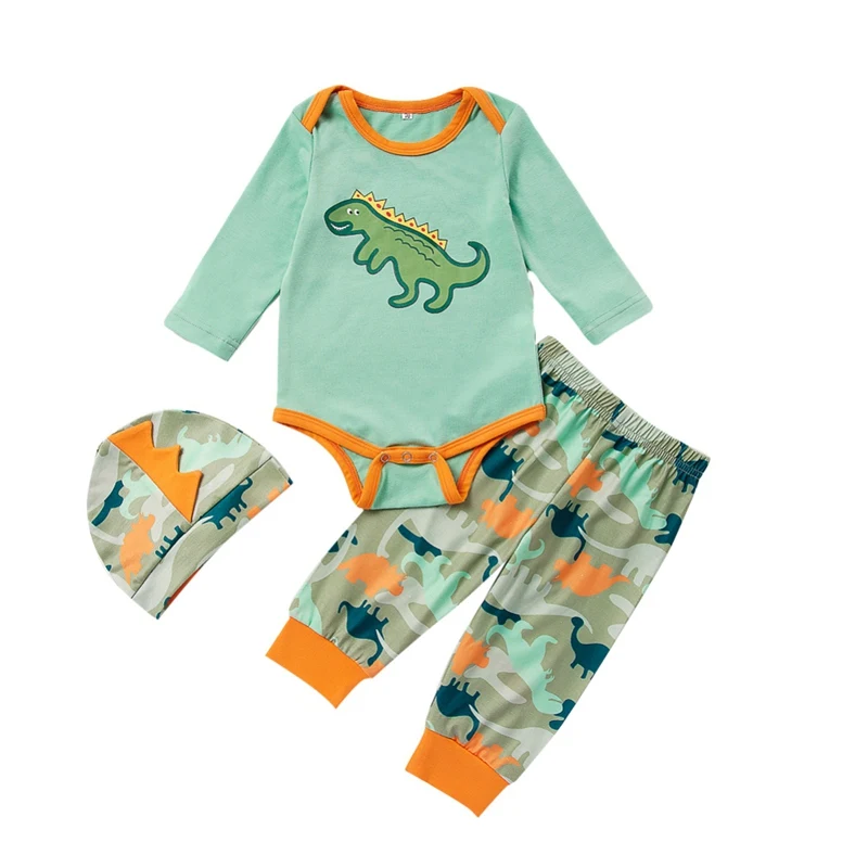 Комплект одежды для малышей из 3 предметов топы с рисунками новорожденных