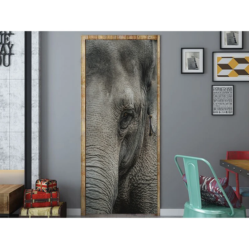3D печать южноафриканского слона водостойкая наклейка на всю дверь креативная s