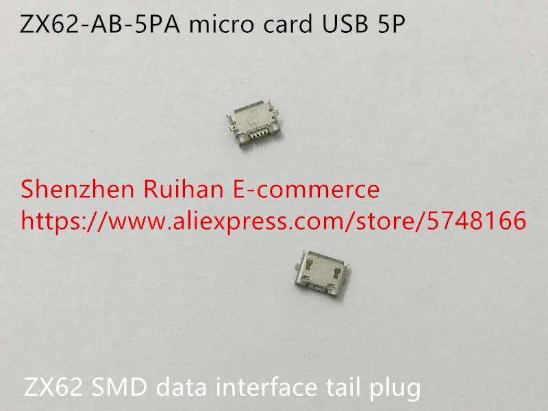 Оригинальный новый 100% ZX62 AB 5PA micro USB 5P SMD разъем для интерфейса данных|Соединители| |