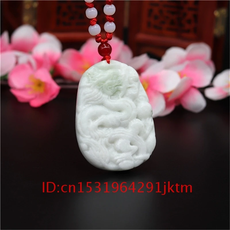 

Jade White for Carved Pendant Charm Amulet Gifts Jewelry Necklace Accessories Chinese Dragon Men Natural Fashion