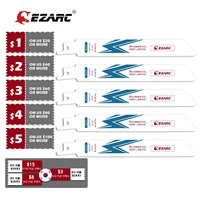 ezarc 5pcs 150mm 225mm reciprocating saw blade bi metal cobalt sabre saw blades for thin metal cutting 6in 9in 18tpi r622pt