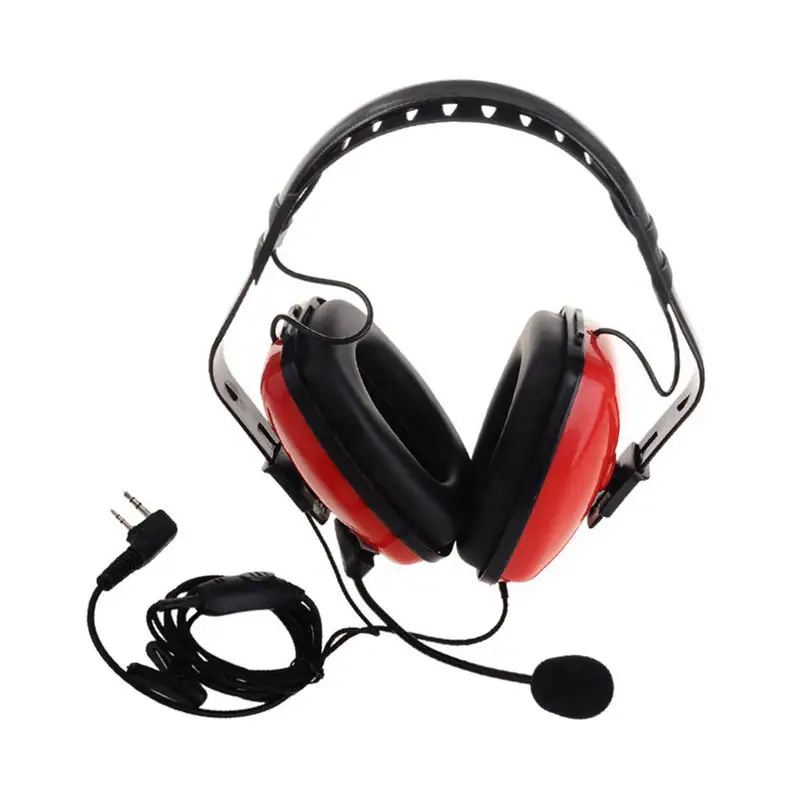 2 Pin шумоподавляющая гарнитура наушники с Ptt микрофоном для Walkie Talkie Kenwood Puxing Wouxun