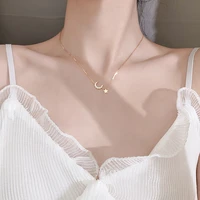 fashion lovely moon star necklace simple temperament net red clavicle chain women fashion light luxury design