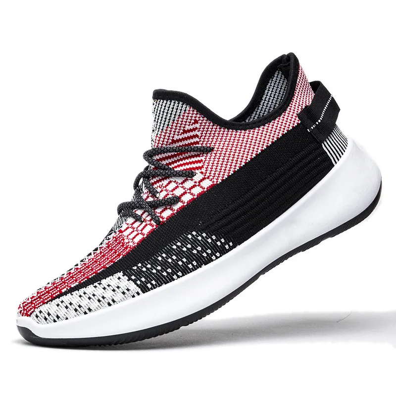 

Spring Men's Shoes 2021 Fashion Couple Sports Shoes Comfortable Lightweight Flying Knitted Men's Casual Shoes