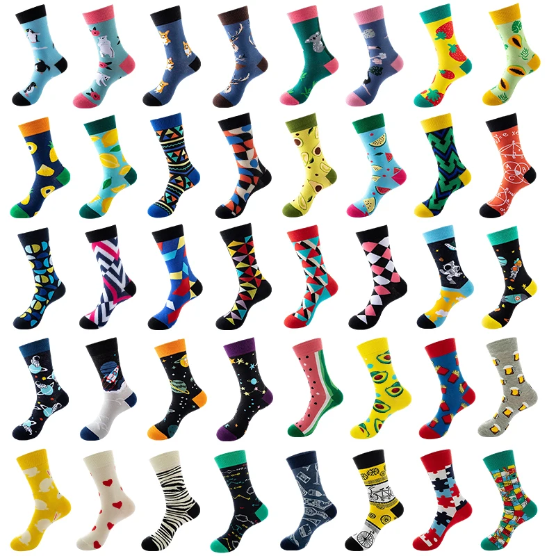 Носки унисекс из чесаного хлопка модные носки в стиле хип-хоп для мужчин и женщин