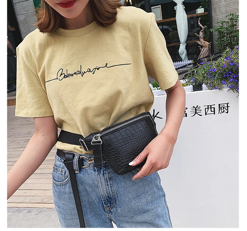 Повседневная поясная сумка для женщин из кожи аллигатора телефона нагрудная