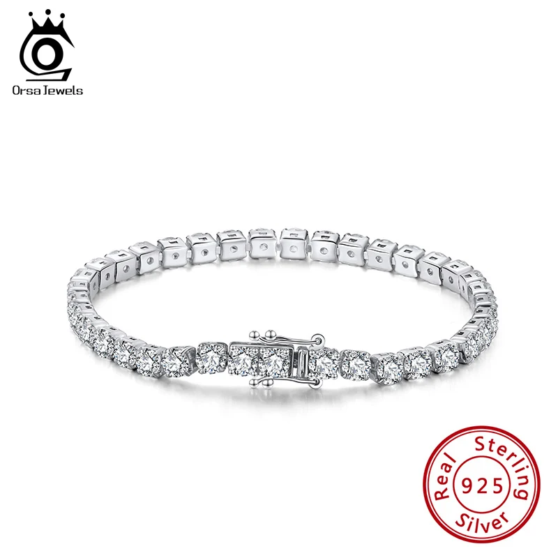 

Женский блестящий браслет ORSA JEWELS с фианитом 4 мм, Ювелирное Украшение SB95