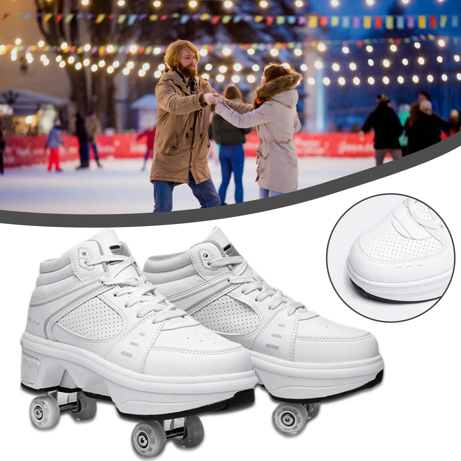 

Fashion High Quality Shoes Parkour Shoes Four Wheels Running Shoes Roller Skates For Adult teens Men Women Unisex Runaway Skates