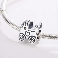 fashion 925 sterling silver baby car charms beads christmas silver enamel pendant bracelet diy jewelry making for pandora
