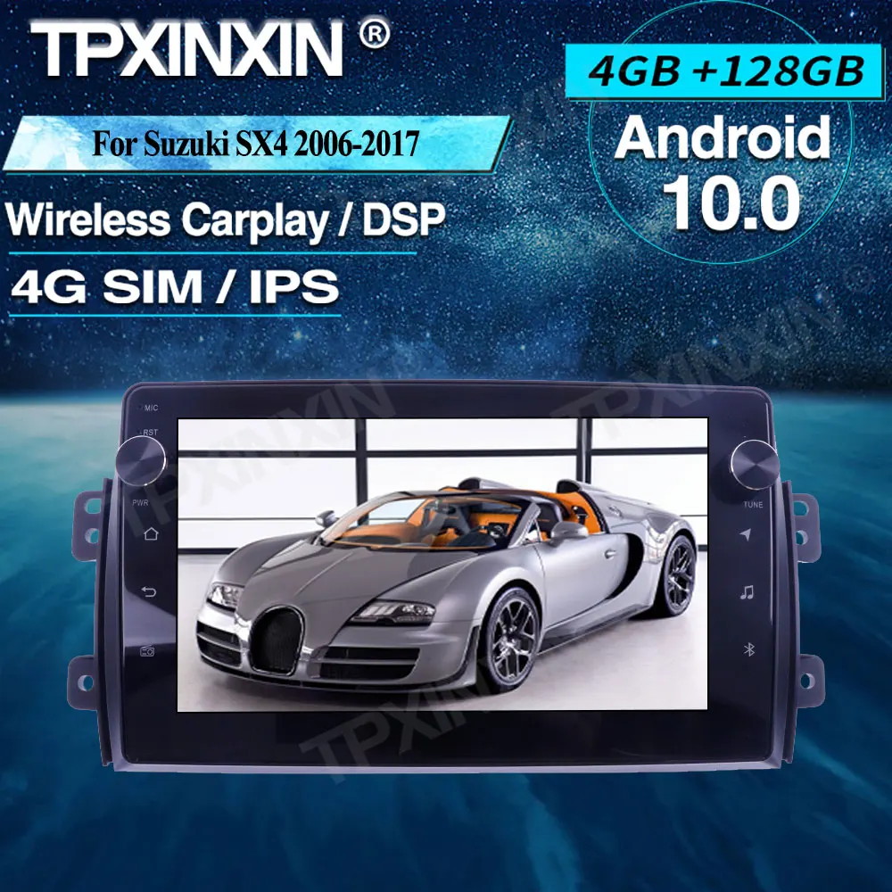 

Автомобильный мультимедийный плеер для Suzuki SX4 2006-2017 DSP 4 + 128G Android 10 радио GPS навигация магнитофон беспроводной Carplay IPS