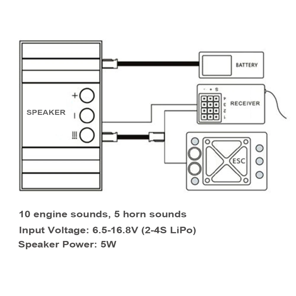 Радиоуправляемый симулятор звука двигателя автомобиля CH3 управляющий гудок