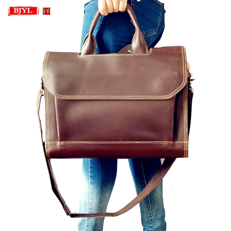 2021 Genuine leather Women's briefcase female 14 inch laptop handbag ladies large-capacity shoulder bag business crossbody bags