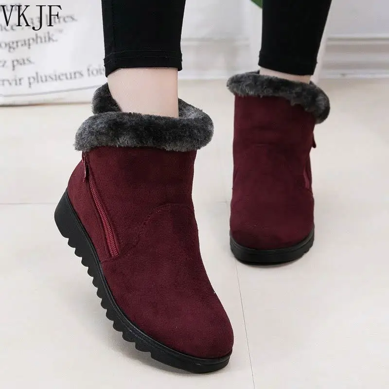 

Winter Ankle Boots Women Shoes 2021 New Fashion Non-slip Warm Plush Zipper Casual Shoes Woman Snow Boots Dropshipping