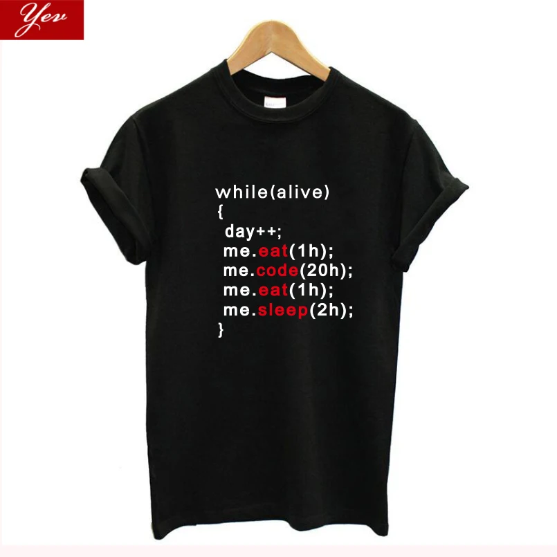 

eat sleep funny t shirt women Programmer letter cotton t-shirt aethetic tshirt oversize tops tee women streetwear women clothes