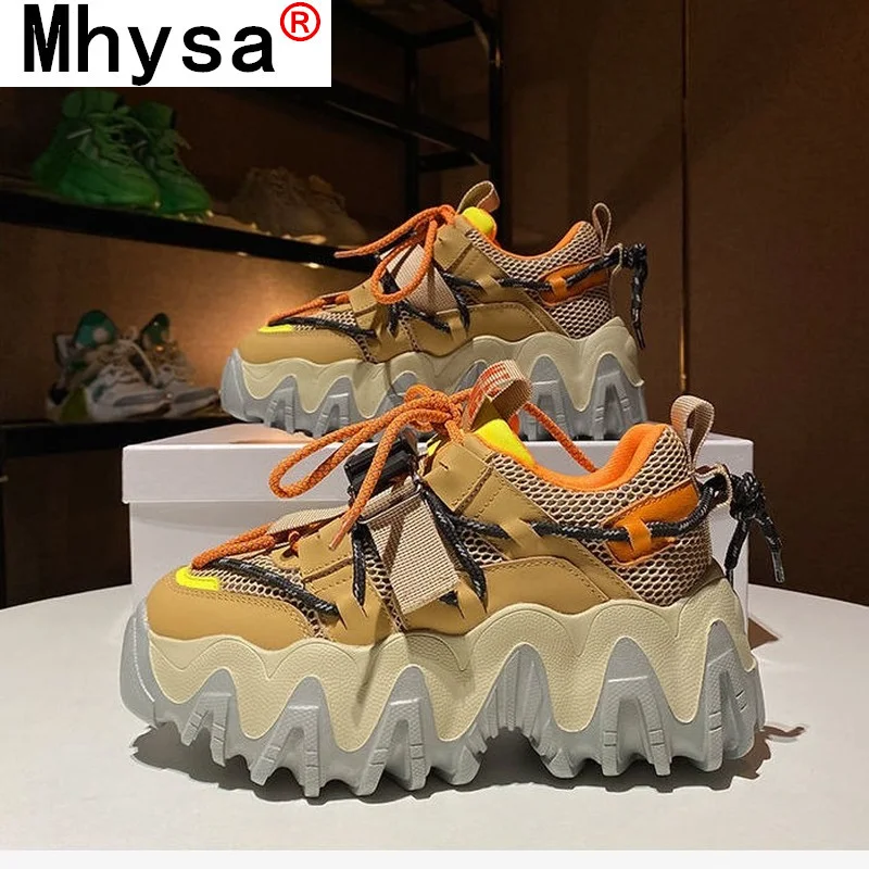 

2021 New Women's Sneakers Spring Fashion Lightweight Platform Women's Vulcanized Shoes Color-blocking Increased Casual Shoe