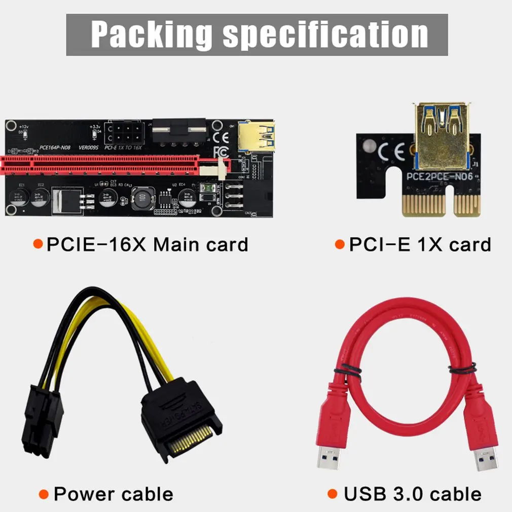 10 шт. VER009S Plus PCI-E PCIE Riser 009s 6pin PCI Express адаптер карта Molex USB 3,0 кабель 1X 16X удлинитель от AliExpress RU&CIS NEW